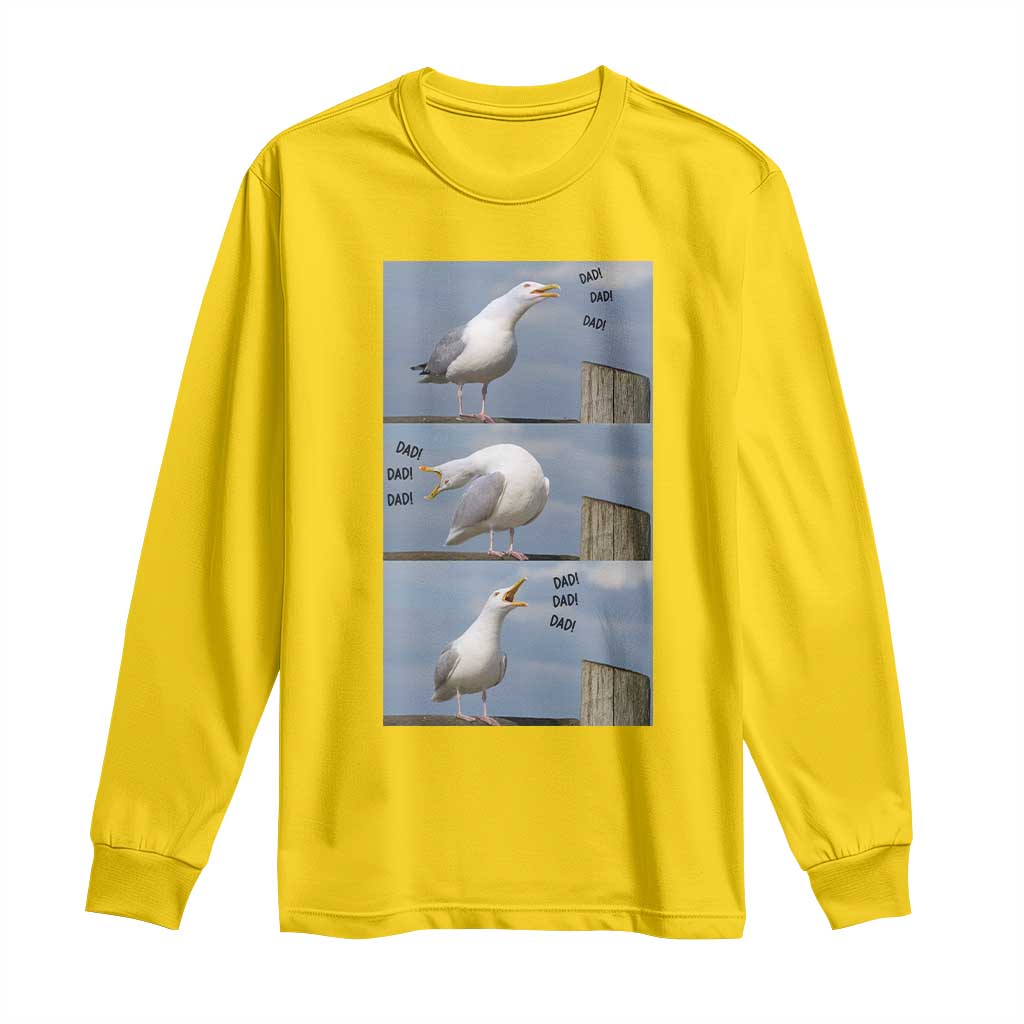 Funny Seagull Papa Long Sleeve Shirt Fathers Day Gift Ocean Life Dad Graphic TS12 Daisy Print Your Wear