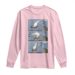 Funny Seagull Papa Long Sleeve Shirt Fathers Day Gift Ocean Life Dad Graphic TS12 Light Pink Print Your Wear