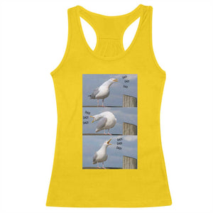 Funny Seagull Papa Racerback Tank Top Fathers Day Gift Ocean Life Dad Graphic TS12 Daisy Print Your Wear