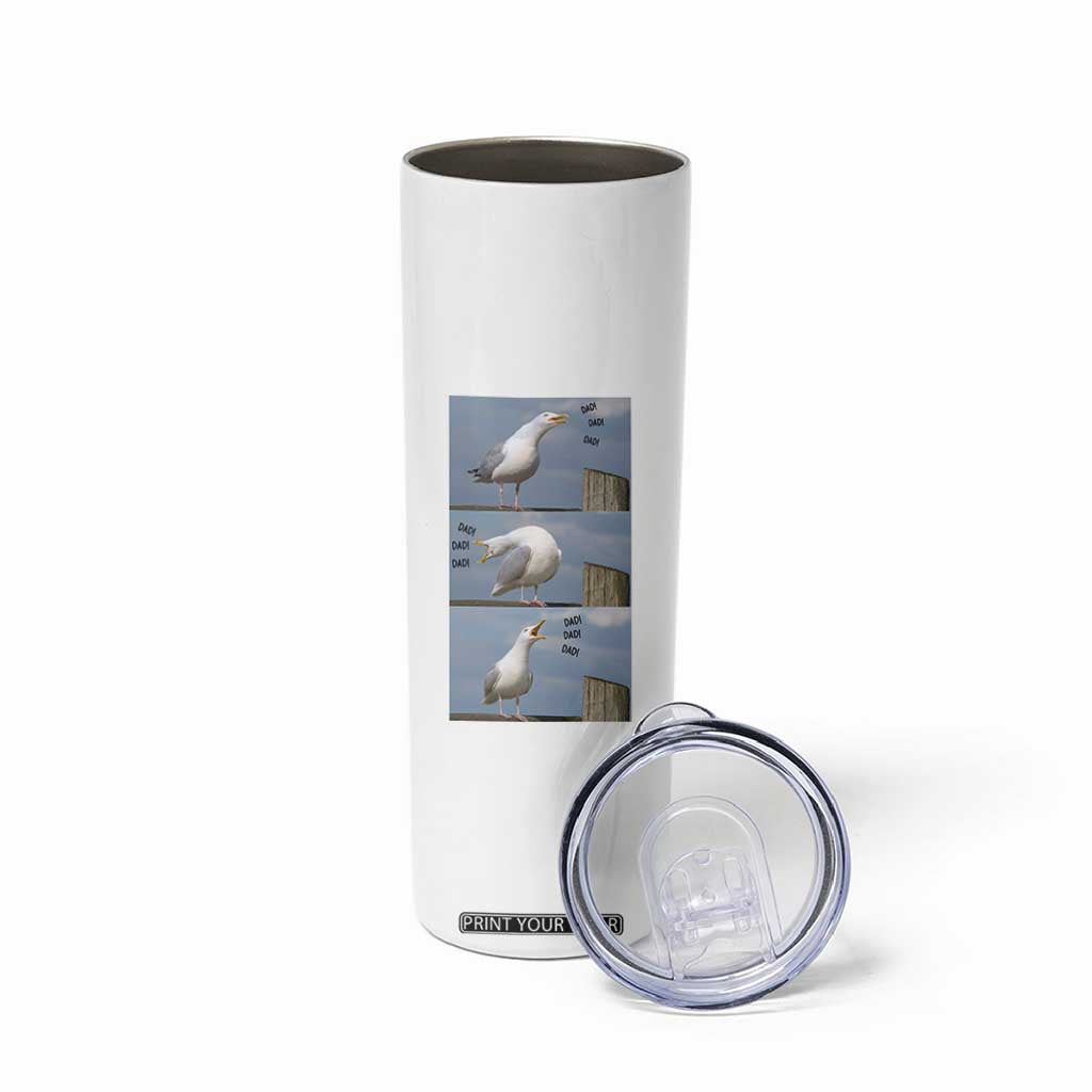 Funny Seagull Papa Skinny Tumbler Fathers Day Gift Ocean Life Dad Graphic TS12 Print Your Wear