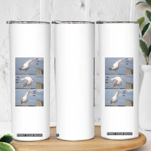 Funny Seagull Papa Skinny Tumbler Fathers Day Gift Ocean Life Dad Graphic TS12 Print Your Wear