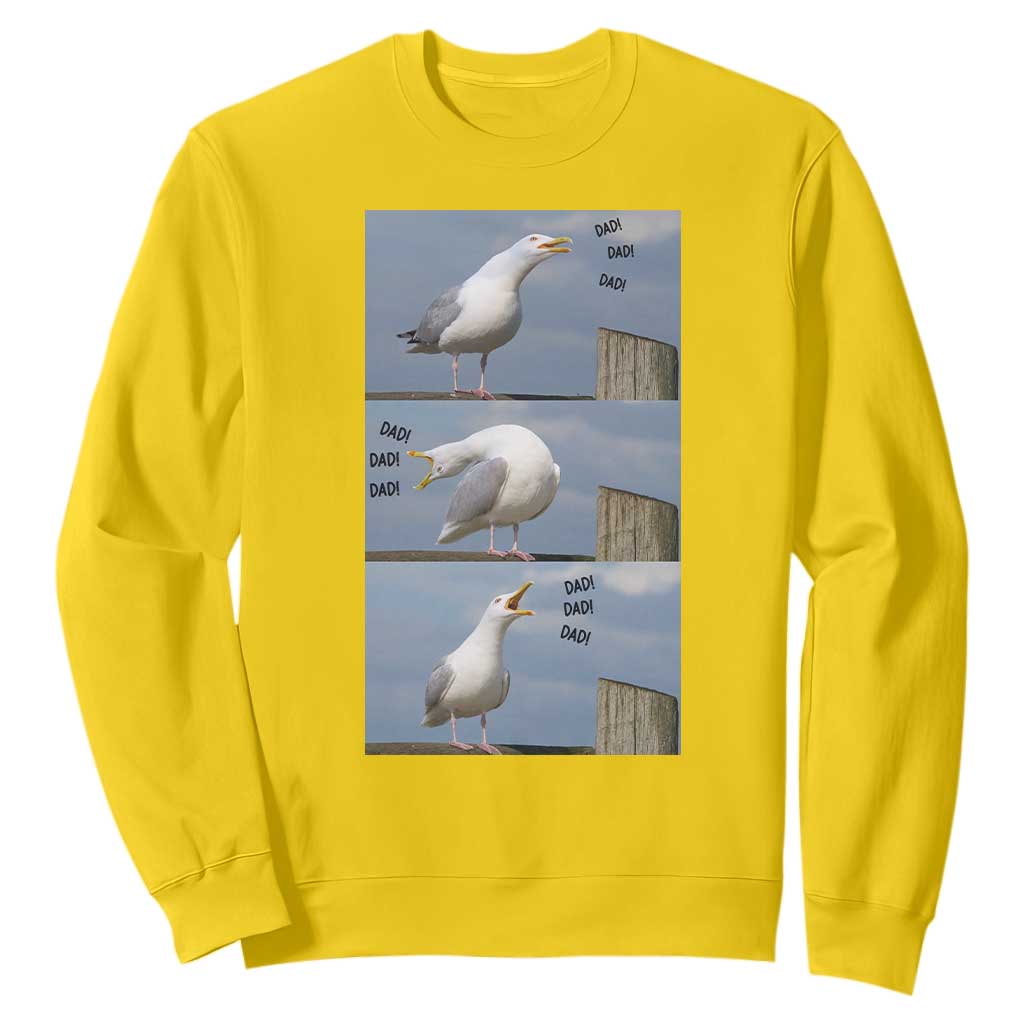 Funny Seagull Papa Sweatshirt Fathers Day Gift Ocean Life Dad Graphic TS12 Daisy Print Your Wear