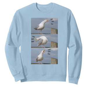 Funny Seagull Papa Sweatshirt Fathers Day Gift Ocean Life Dad Graphic TS12 Light Blue Print Your Wear