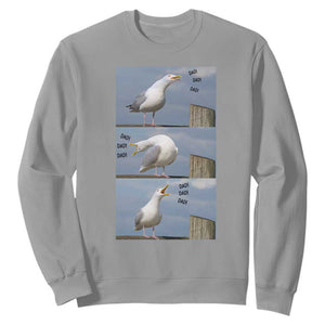 Funny Seagull Papa Sweatshirt Fathers Day Gift Ocean Life Dad Graphic TS12 Sport Gray Print Your Wear