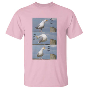 Funny Seagull Papa T Shirt Fathers Day Gift Ocean Life Dad Graphic TS12 Light Pink Print Your Wear