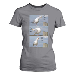Funny Seagull Papa T Shirt For Women Fathers Day Gift Ocean Life Dad Graphic TS12 Charcoal Print Your Wear