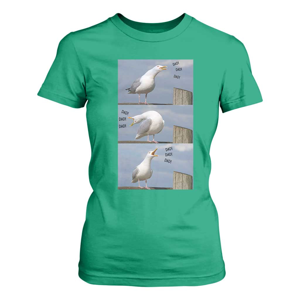 Funny Seagull Papa T Shirt For Women Fathers Day Gift Ocean Life Dad Graphic TS12 Irish Green Print Your Wear
