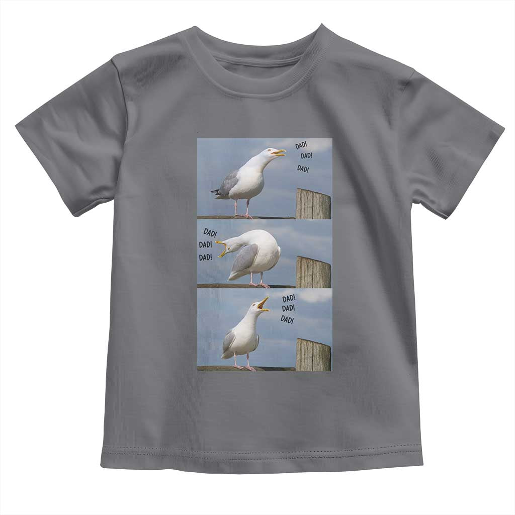 Funny Seagull Papa Toddler T Shirt Fathers Day Gift Ocean Life Dad Graphic TS12 Charcoal Print Your Wear