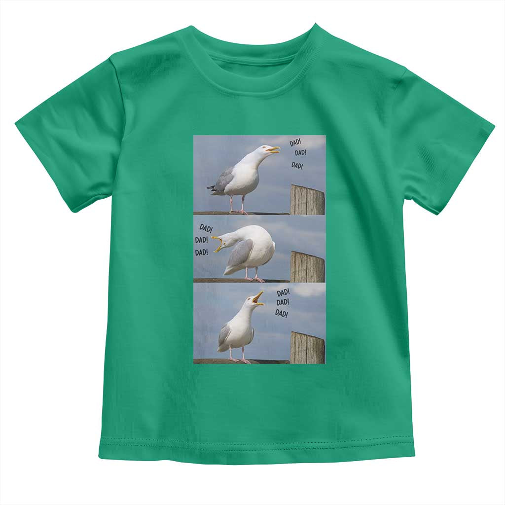 Funny Seagull Papa Toddler T Shirt Fathers Day Gift Ocean Life Dad Graphic TS12 Irish Green Print Your Wear