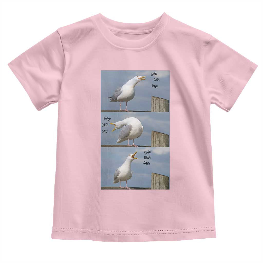 Funny Seagull Papa Toddler T Shirt Fathers Day Gift Ocean Life Dad Graphic TS12 Light Pink Print Your Wear