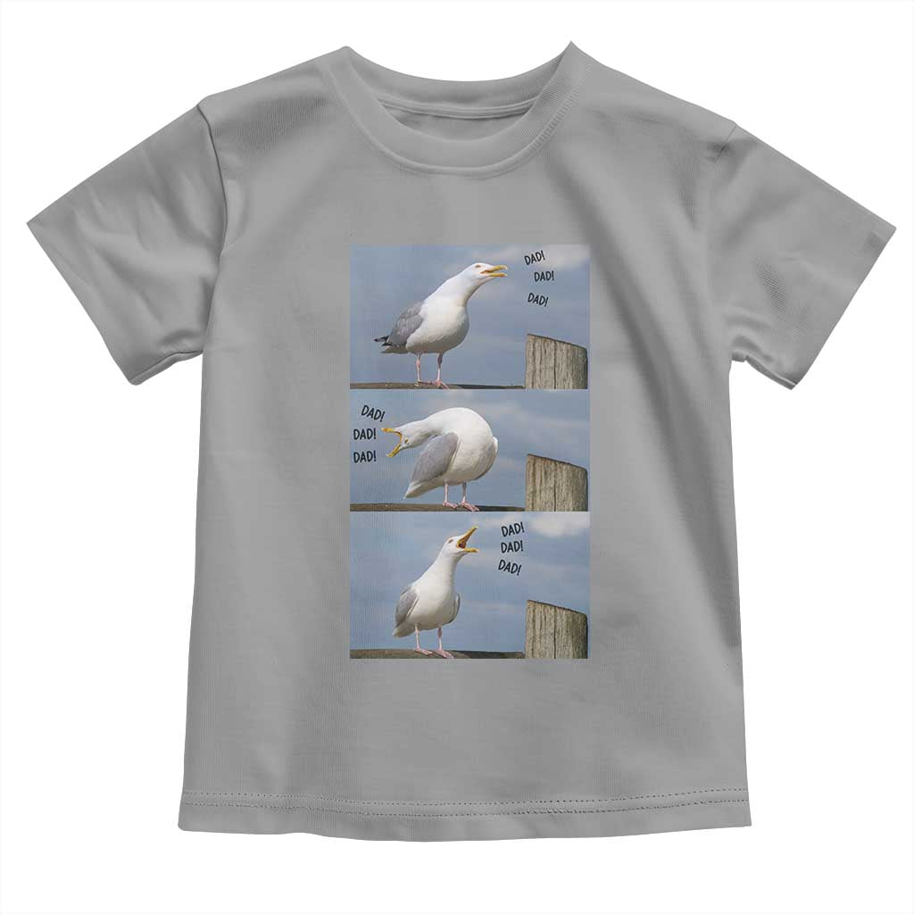 Funny Seagull Papa Toddler T Shirt Fathers Day Gift Ocean Life Dad Graphic TS12 Sport Gray Print Your Wear