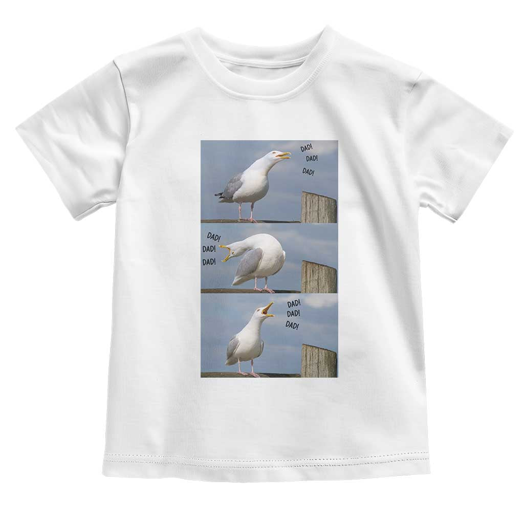 Funny Seagull Papa Toddler T Shirt Fathers Day Gift Ocean Life Dad Graphic TS12 White Print Your Wear