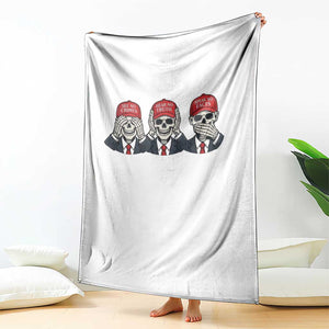 See No Crimes Hear No Truth Speak No Facts Throw Blanket Skeleton Political Satire Graphic TS12 Print Your Wear