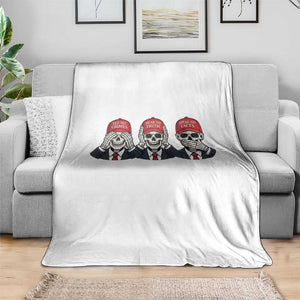 See No Crimes Hear No Truth Speak No Facts Throw Blanket Skeleton Political Satire Graphic TS12 Print Your Wear