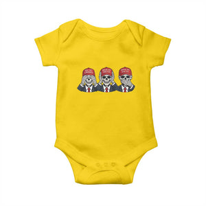 See No Crimes Hear No Truth Speak No Facts Baby Onesie Skeleton Political Satire Graphic TS12 Daisy Print Your Wear