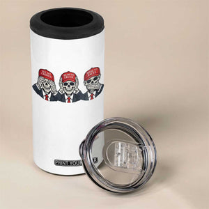 See No Crimes Hear No Truth Speak No Facts 4 in 1 Can Cooler Tumbler Skeleton Political Satire Graphic TS12 Print Your Wear