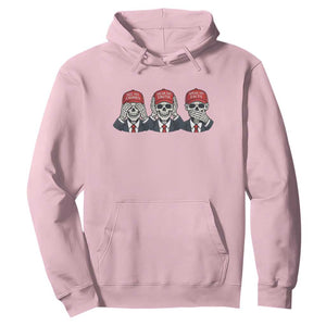 See No Crimes Hear No Truth Speak No Facts Hoodie Skeleton Political Satire Graphic TS12 Light Pink Print Your Wear
