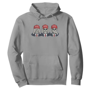 See No Crimes Hear No Truth Speak No Facts Hoodie Skeleton Political Satire Graphic TS12 Sport Gray Print Your Wear