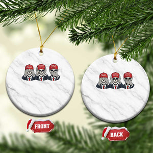 See No Crimes Hear No Truth Speak No Facts Ceramic Ornament Skeleton Political Satire Graphic TS12 1pc White Marble Print Your Wear