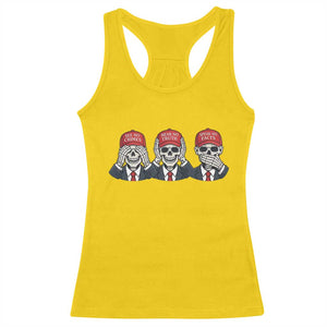 See No Crimes Hear No Truth Speak No Facts Racerback Tank Top Skeleton Political Satire Graphic TS12 Daisy Print Your Wear