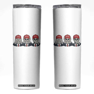See No Crimes Hear No Truth Speak No Facts Skinny Tumbler Skeleton Political Satire Graphic TS12 White Print Your Wear