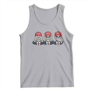 See No Crimes Hear No Truth Speak No Facts Tank Top Skeleton Political Satire Graphic TS12 Athletic Heather Print Your Wear