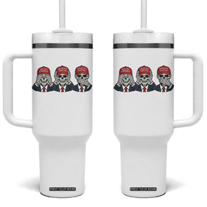 See No Crimes Hear No Truth Speak No Facts Tumbler With Handle Skeleton Political Satire Graphic TS12 One Size: 40 oz White Print Your Wear