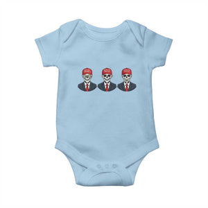 Skeleton See No Crimes Hear No Truth Baby Onesie Funny Political Satire TS12 Light Blue Print Your Wear