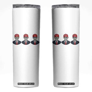 Skeleton See No Crimes Hear No Truth Skinny Tumbler Funny Political Satire TS12 White Print Your Wear