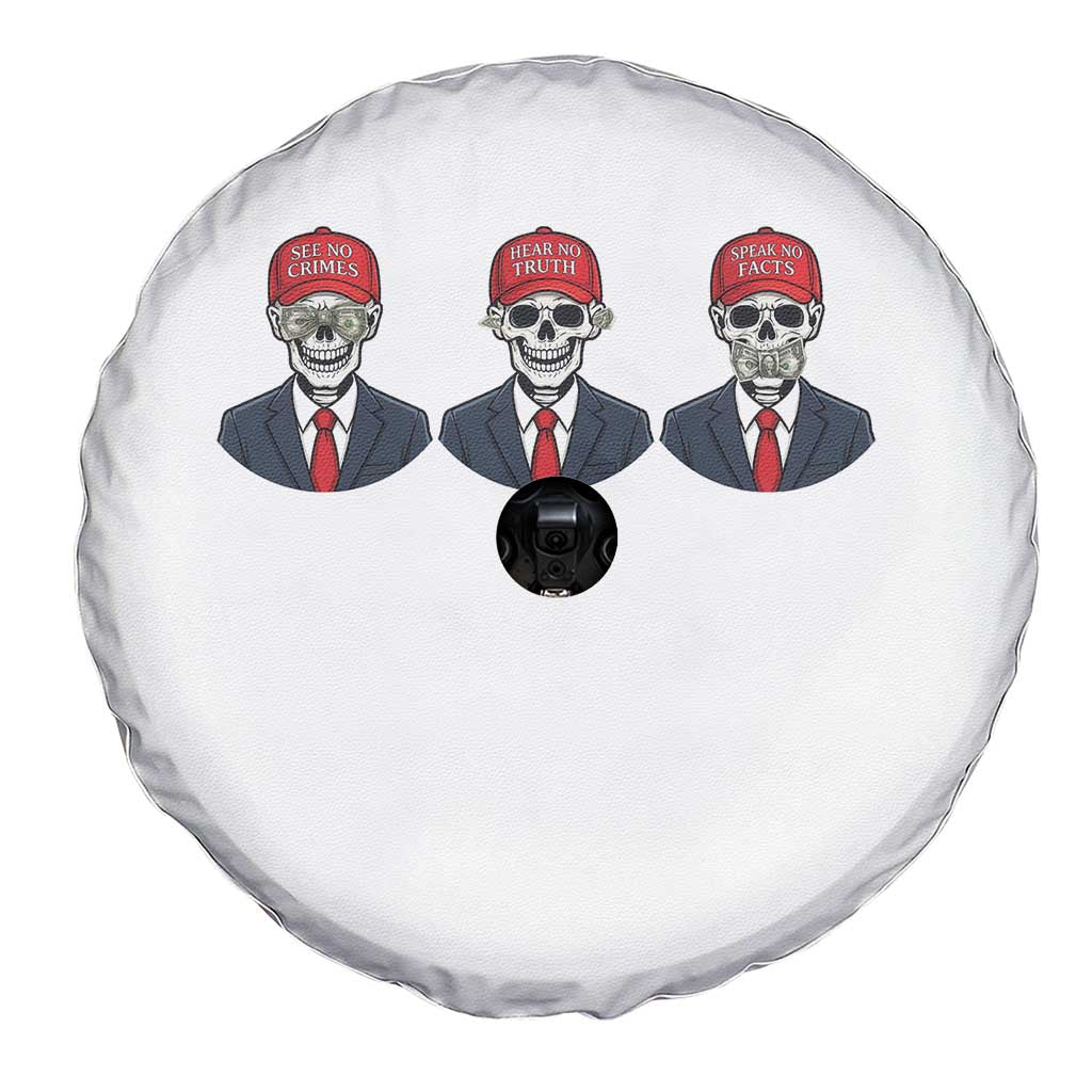 Skeleton See No Crimes Hear No Truth Spare Tire Cover Funny Political Satire TS12 Print Your Wear