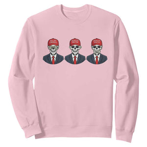 Skeleton See No Crimes Hear No Truth Sweatshirt Funny Political Satire TS12 Light Pink Print Your Wear
