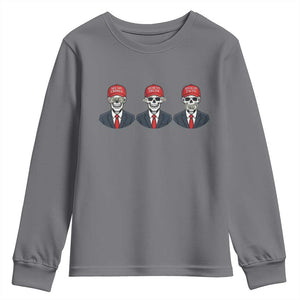 Skeleton See No Crimes Hear No Truth Youth Sweatshirt Funny Political Satire TS12 Charcoal Print Your Wear