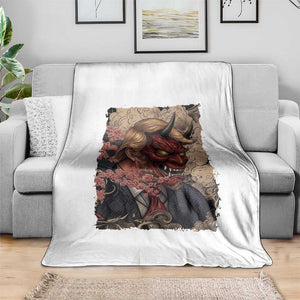 American Leader Oni Mask Japanese Ukiyoe Throw Blanket Political Parody Graphic TS12 Print Your Wear