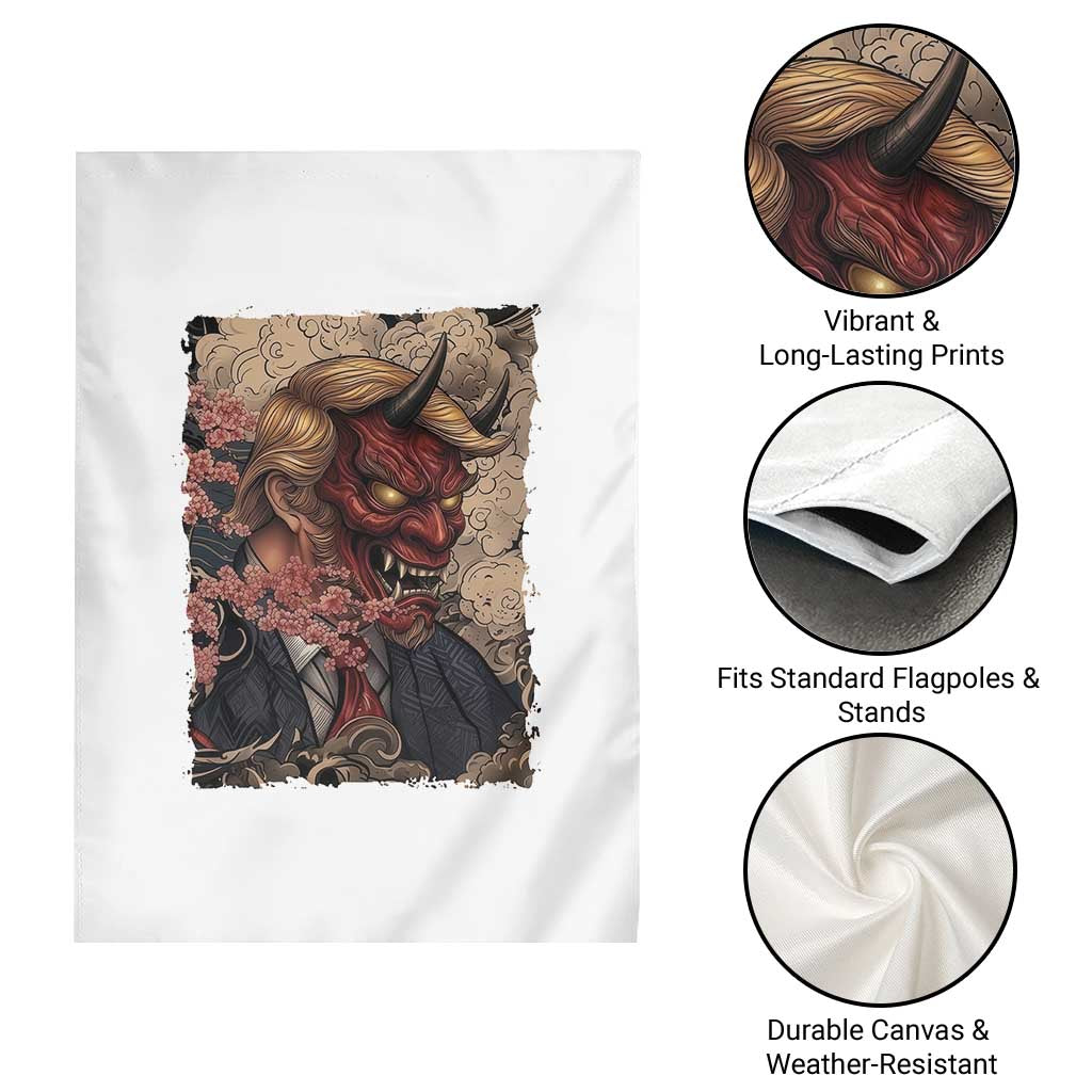American Leader Oni Mask Japanese Ukiyoe Garden Flag Political Parody Graphic TS12 Print Your Wear