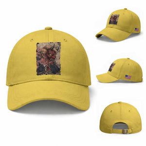 American Leader Oni Mask Japanese Ukiyoe Baseball Cap Political Parody Graphic TS12 Baseball Cap Universal Fit Yellow Print Your Wear