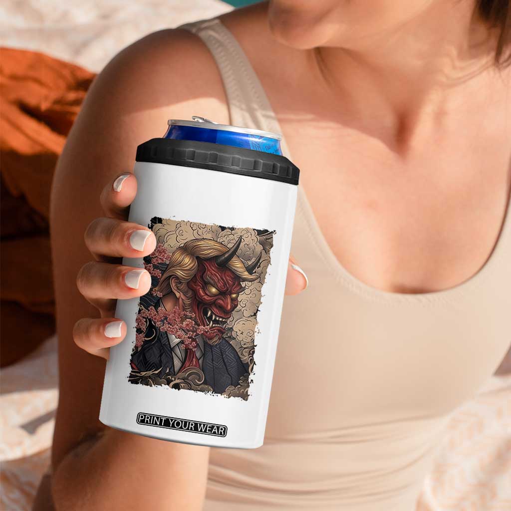 American Leader Oni Mask Japanese Ukiyoe 4 in 1 Can Cooler Tumbler Political Parody Graphic TS12 Print Your Wear