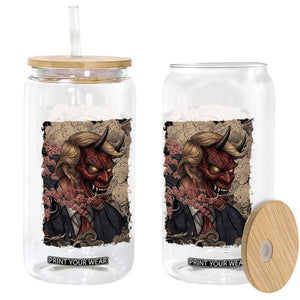 American Leader Oni Mask Japanese Ukiyoe Glass Can Political Parody Graphic TS12 Print Your Wear