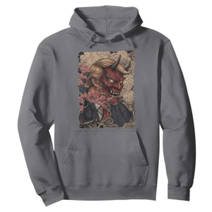 American Leader Oni Mask Japanese Ukiyoe Hoodie Political Parody Graphic TS12 Charcoal Print Your Wear