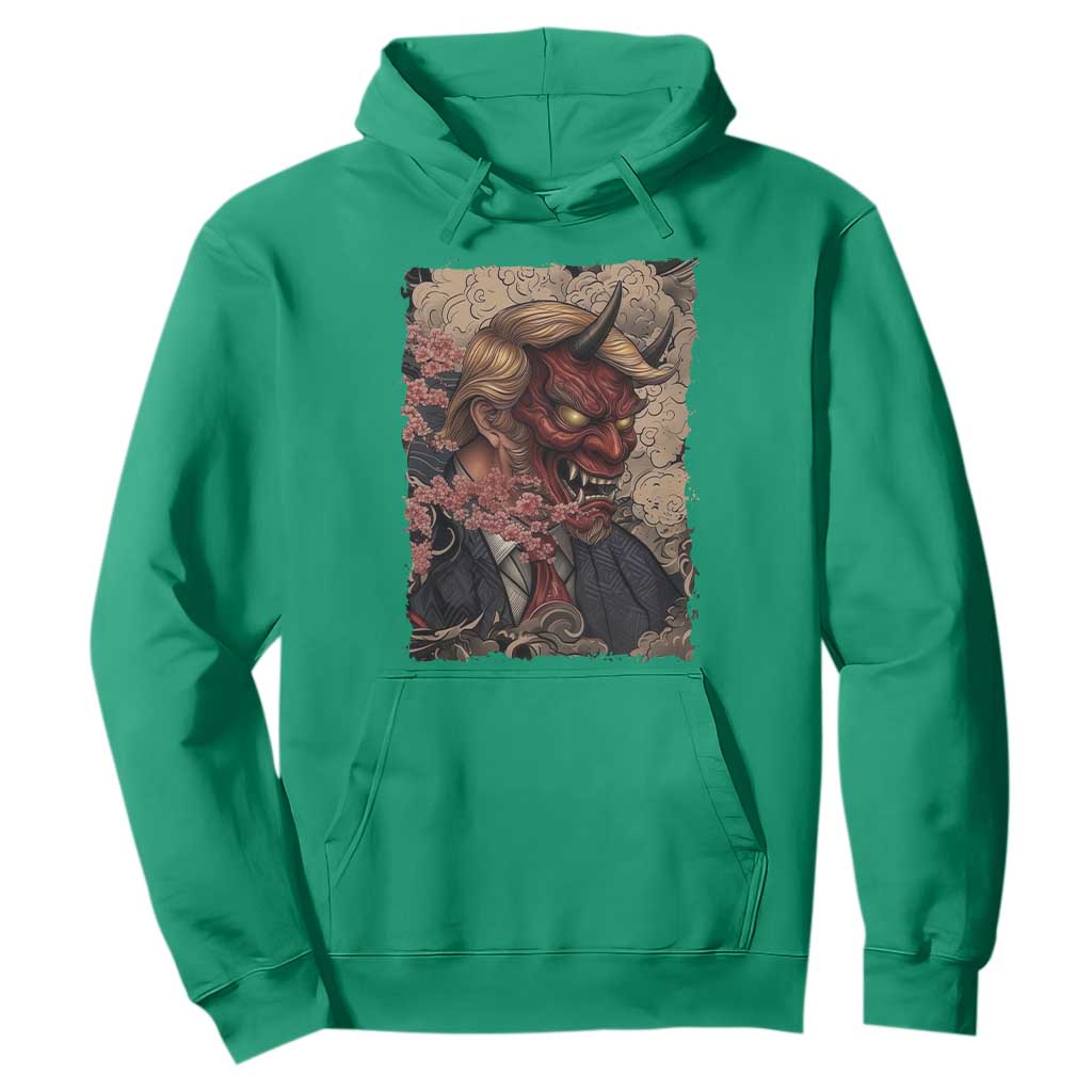 American Leader Oni Mask Japanese Ukiyoe Hoodie Political Parody Graphic TS12 Irish Green Print Your Wear