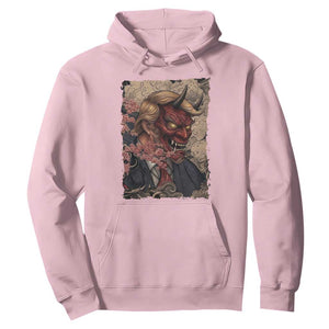 American Leader Oni Mask Japanese Ukiyoe Hoodie Political Parody Graphic TS12 Light Pink Print Your Wear