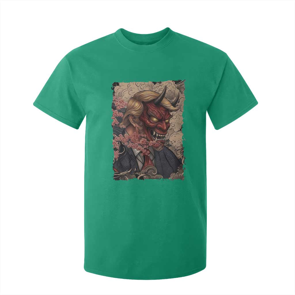American Leader Oni Mask Japanese Ukiyoe T Shirt For Kid Political Parody Graphic TS12 Irish Green Print Your Wear