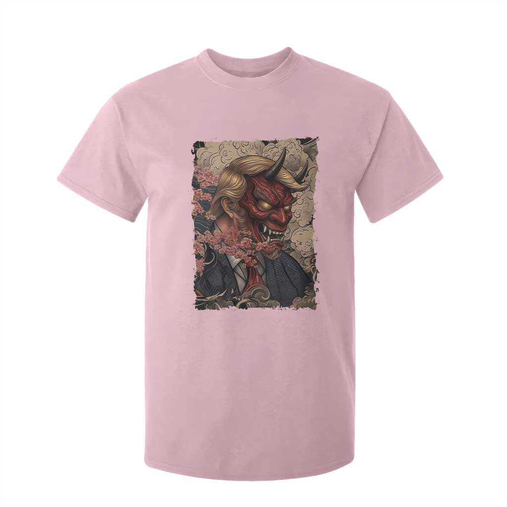 American Leader Oni Mask Japanese Ukiyoe T Shirt For Kid Political Parody Graphic TS12 Light Pink Print Your Wear