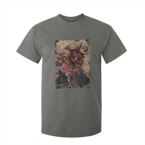 American Leader Oni Mask Japanese Ukiyoe T Shirt For Kid Political Parody Graphic TS12 Military Green Print Your Wear