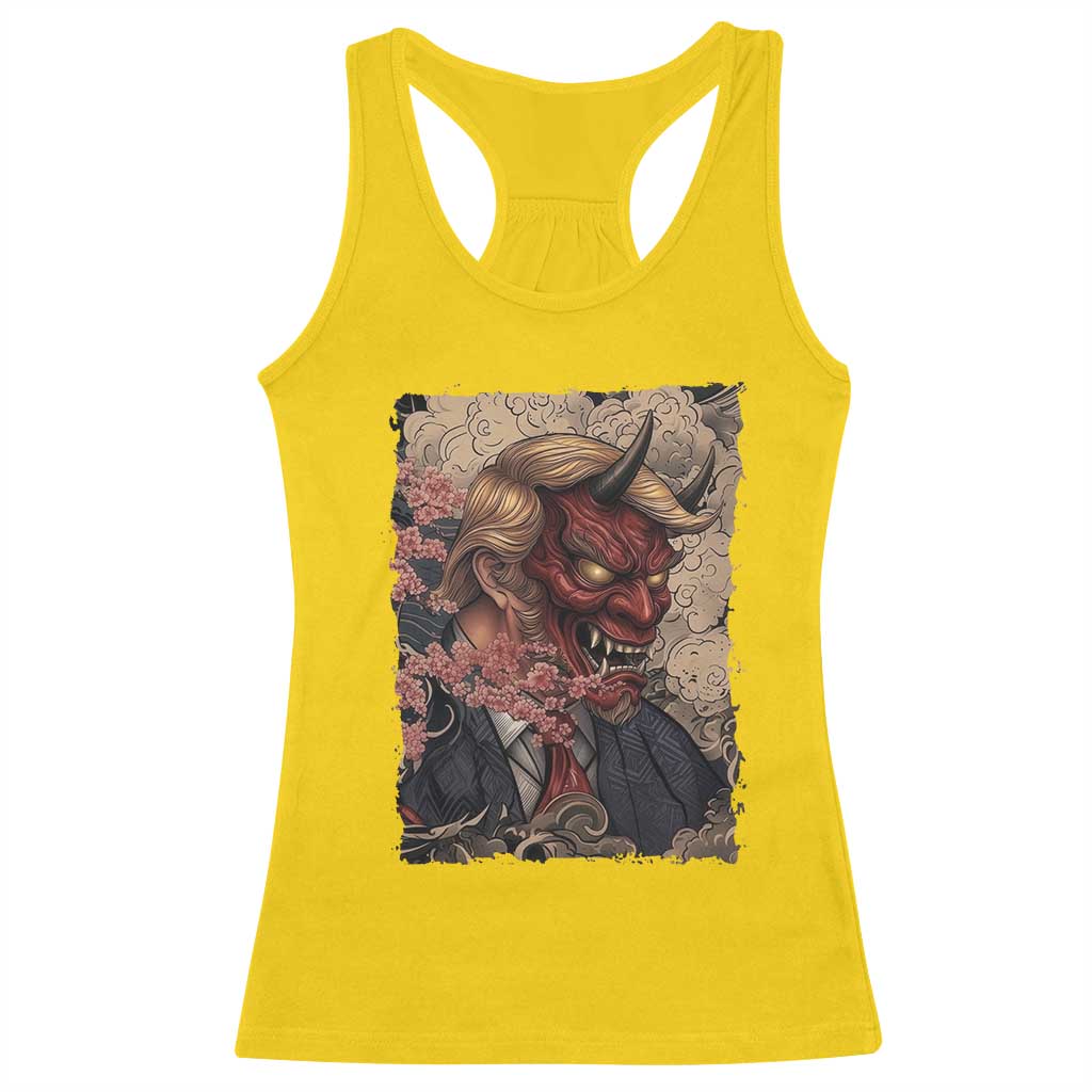 American Leader Oni Mask Japanese Ukiyoe Racerback Tank Top Political Parody Graphic TS12 Daisy Print Your Wear