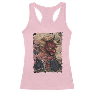 American Leader Oni Mask Japanese Ukiyoe Racerback Tank Top Political Parody Graphic TS12 Light Pink Print Your Wear