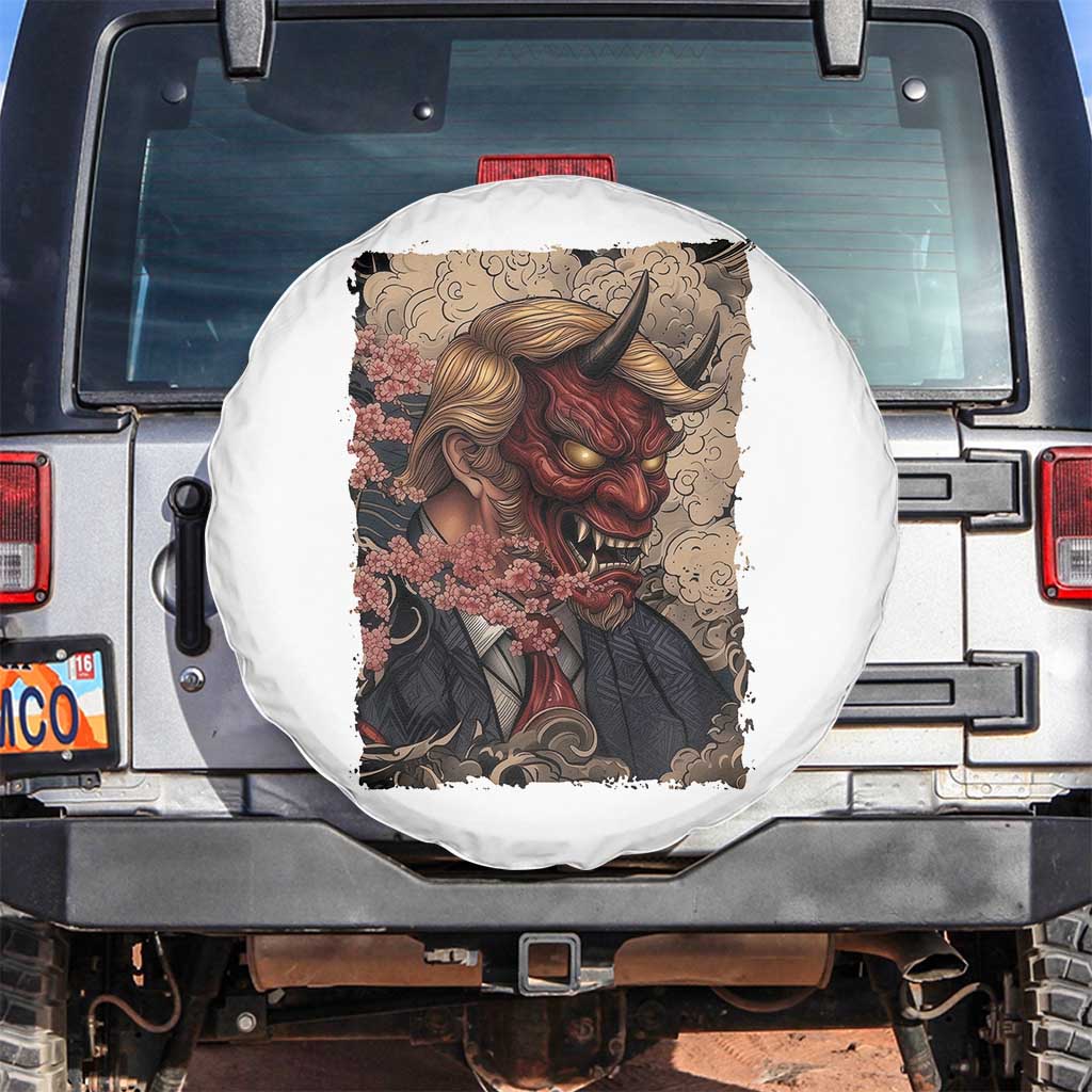 American Leader Oni Mask Japanese Ukiyoe Spare Tire Cover Political Parody Graphic TS12 No hole White Print Your Wear