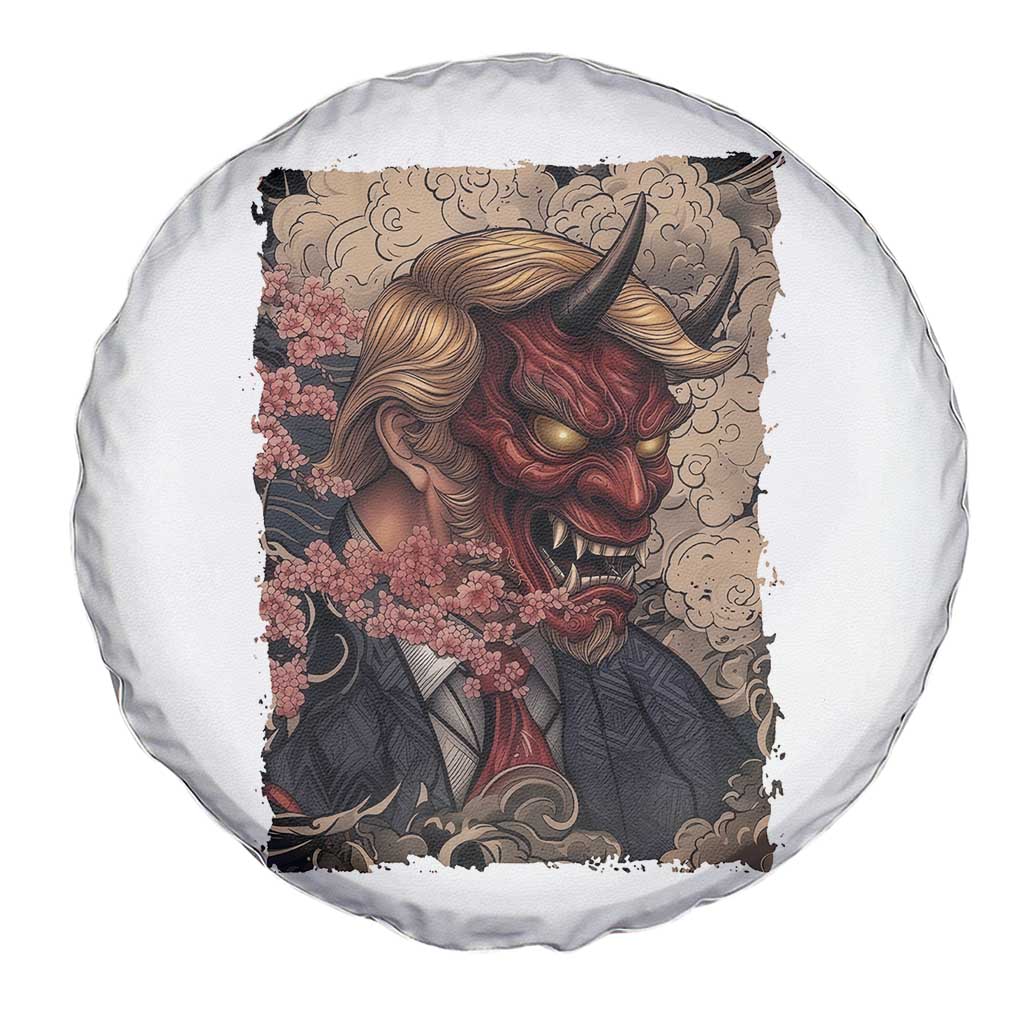 American Leader Oni Mask Japanese Ukiyoe Spare Tire Cover Political Parody Graphic TS12 Print Your Wear