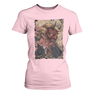 American Leader Oni Mask Japanese Ukiyoe T Shirt For Women Political Parody Graphic TS12 Light Pink Print Your Wear