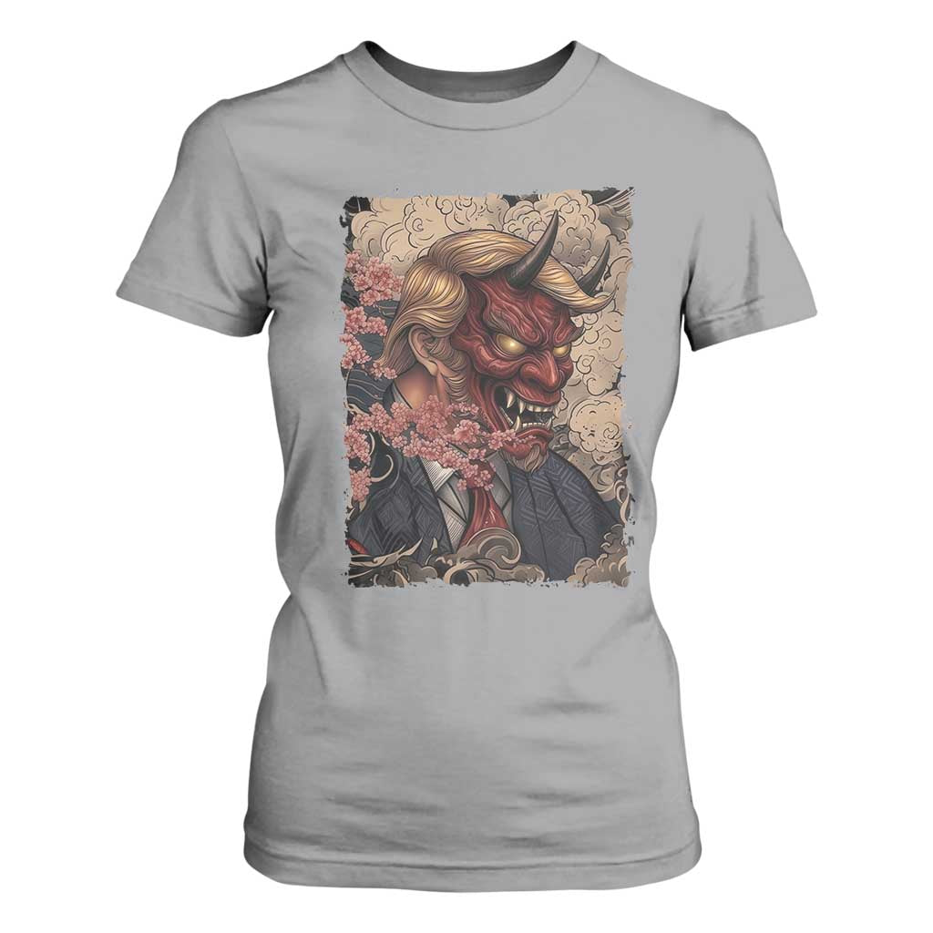 American Leader Oni Mask Japanese Ukiyoe T Shirt For Women Political Parody Graphic TS12 Sport Gray Print Your Wear