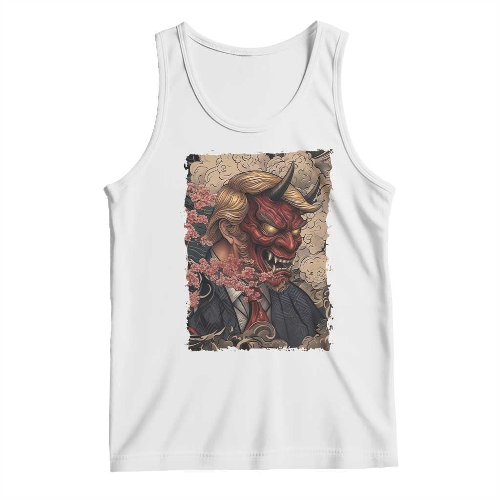 American Leader Oni Mask Japanese Ukiyoe Tank Top Political Parody Graphic TS12 White Print Your Wear